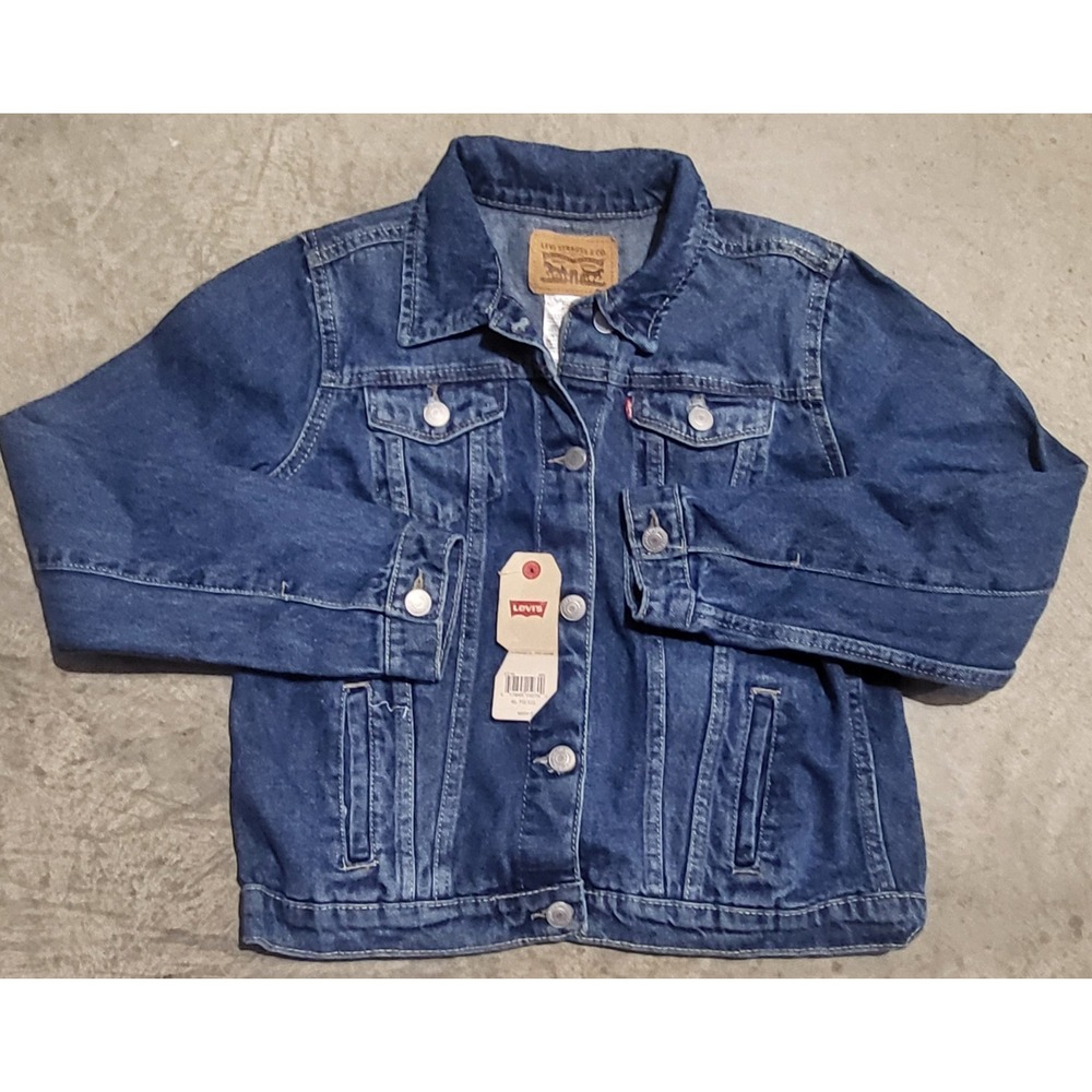 Boys Levi's XL 13-15 Denim Trucker Jacket Blue 100% Cotton NWT $46